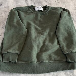 Zara Kids Green Crew Neck Sweatshirt